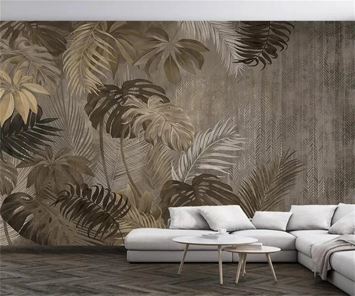 Papier Peint Feuillage Marron