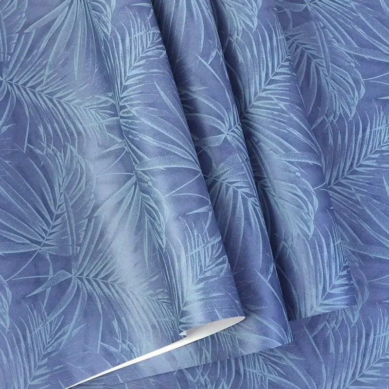 Papier Peint Feuillage Bleu Canard