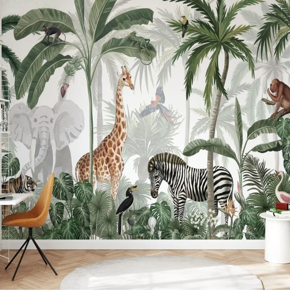 Papier Peint Zèbre Tigre Savane