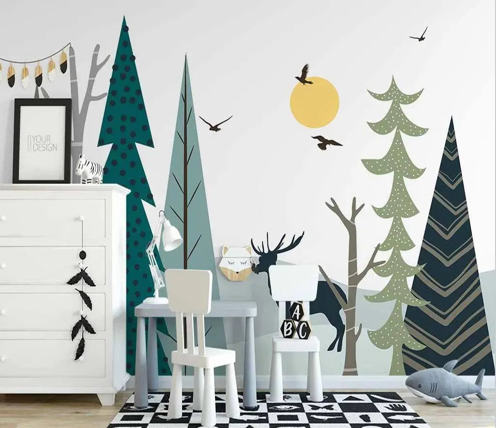 Papier Peint Cerf Foret