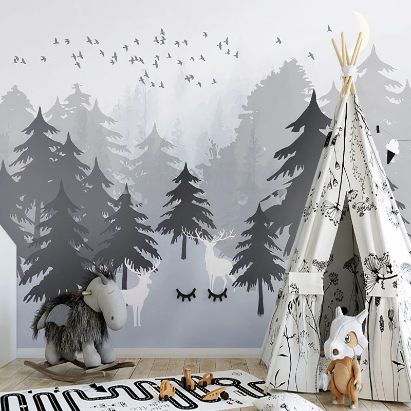 Papier Peint Foret Dessin