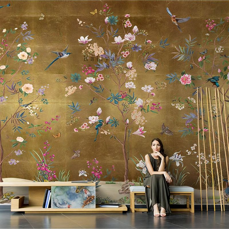 Papier Peint Japonais Doré