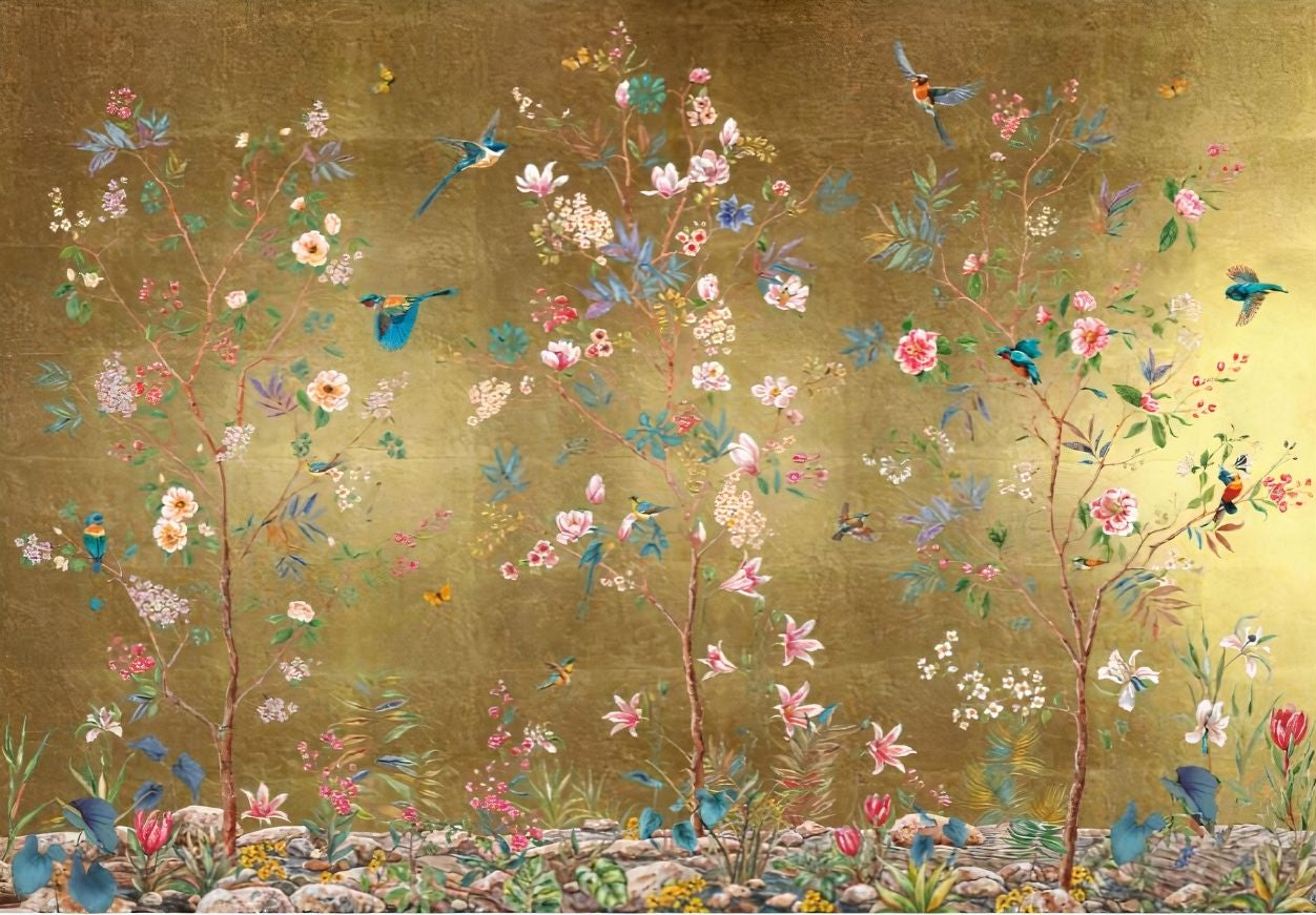 Papier Peint Japonais Doré Motif