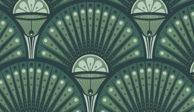 Papier Peint Japonais Vert Motif