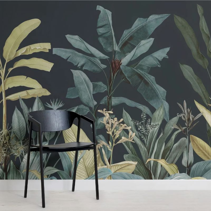 Papier Peint Jungle Noir et Vert