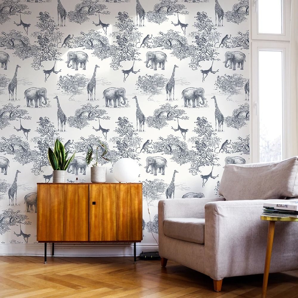 Papier Peint Animaux Noir Et Blanc