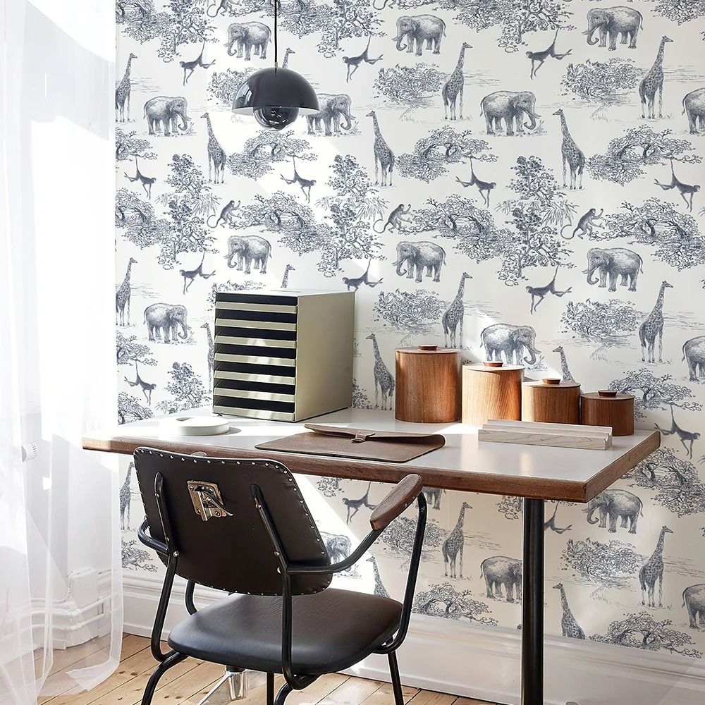 Papier Peint Animaux Noir Et Blanc murs bureau