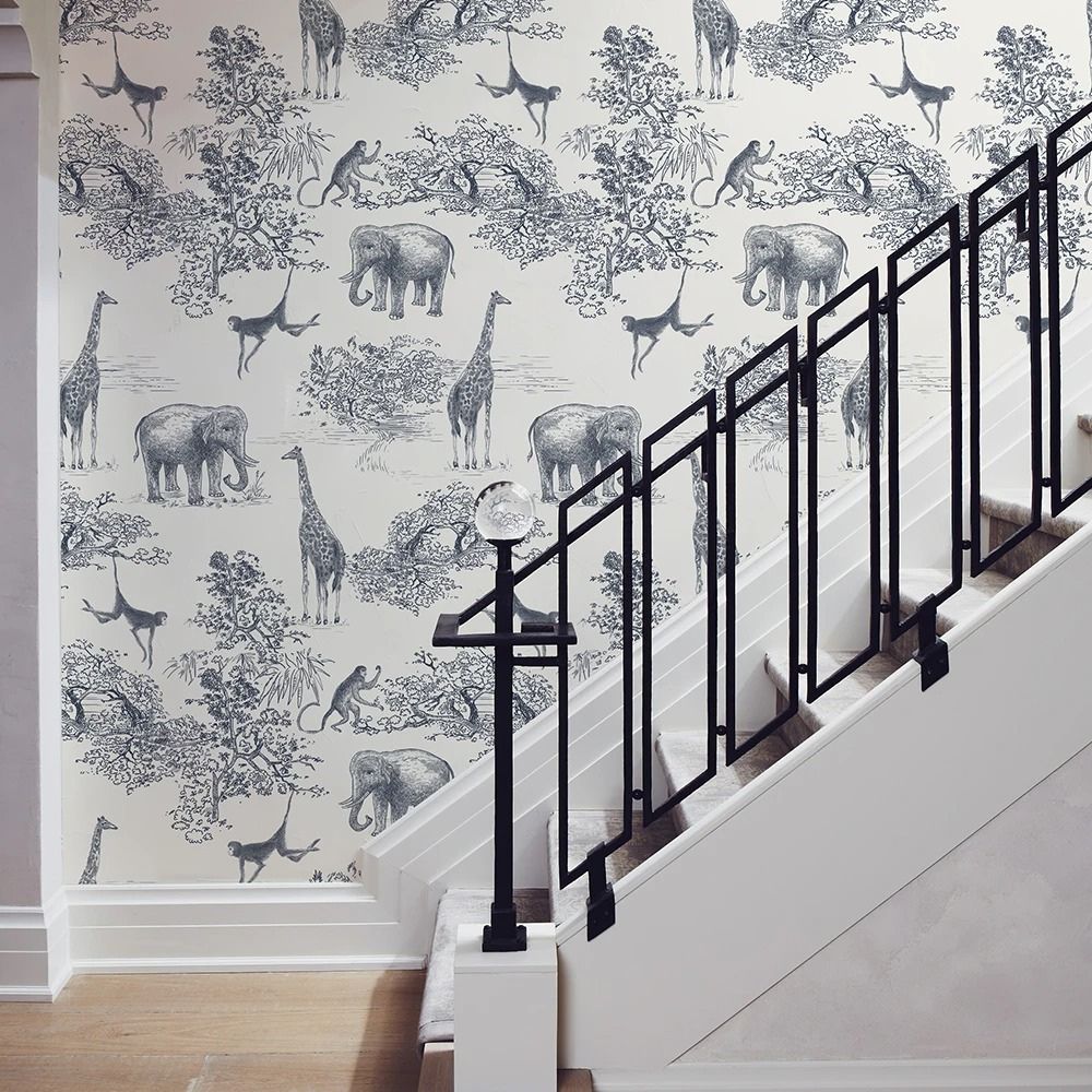 Papier Peint Animaux Noir Et Blanc murs couloir