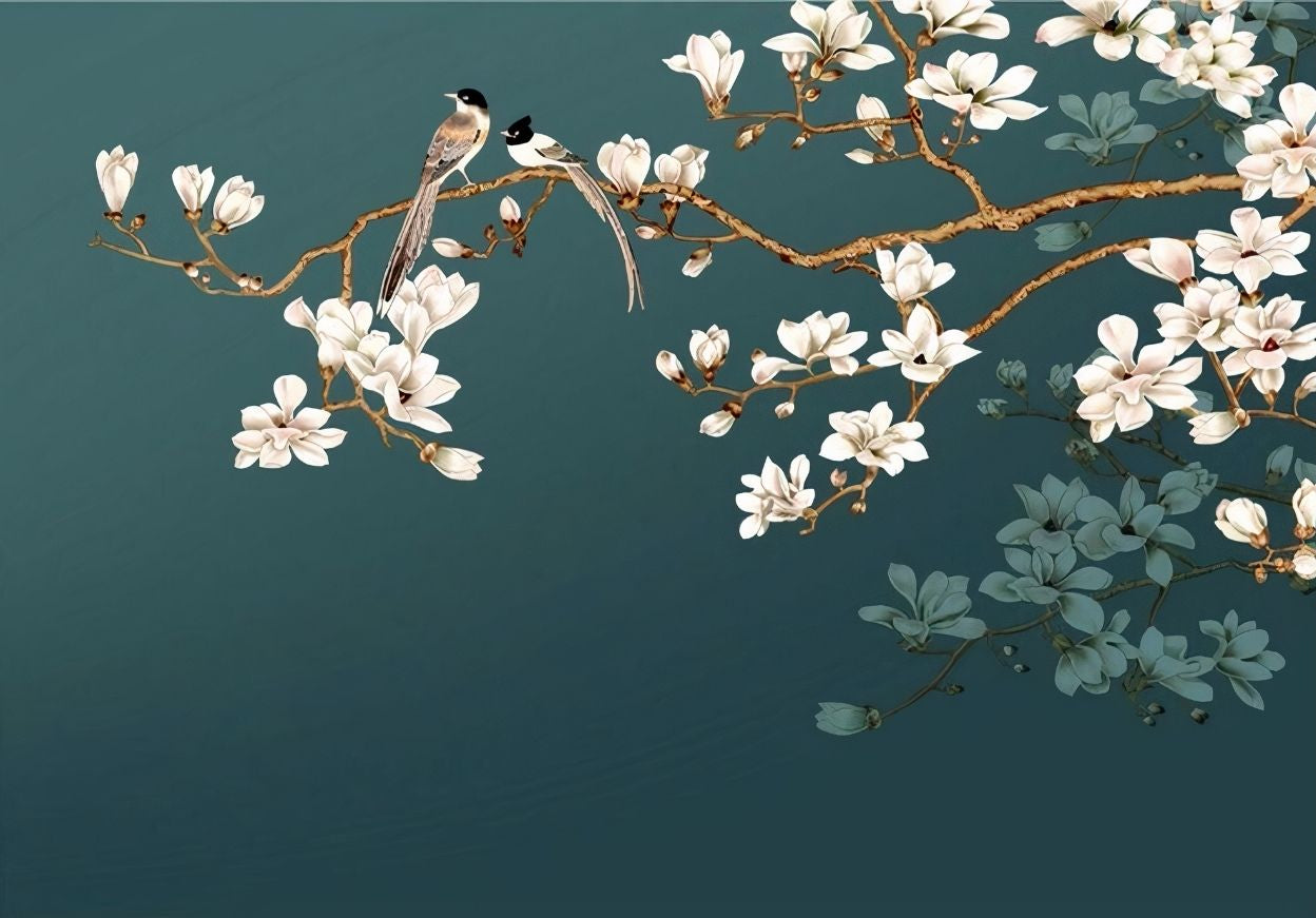 Papier Peint Floral Japonais motif panoramique