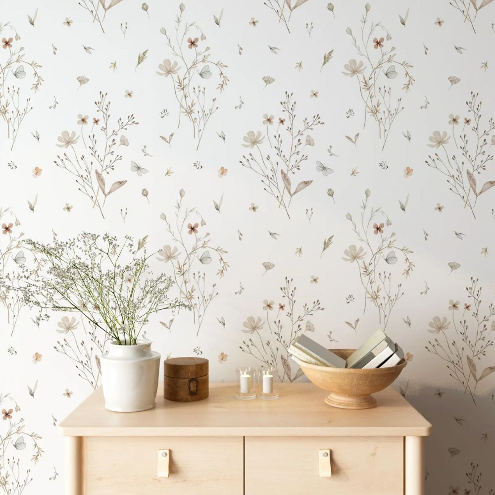 Papier peint dentelle florale decor