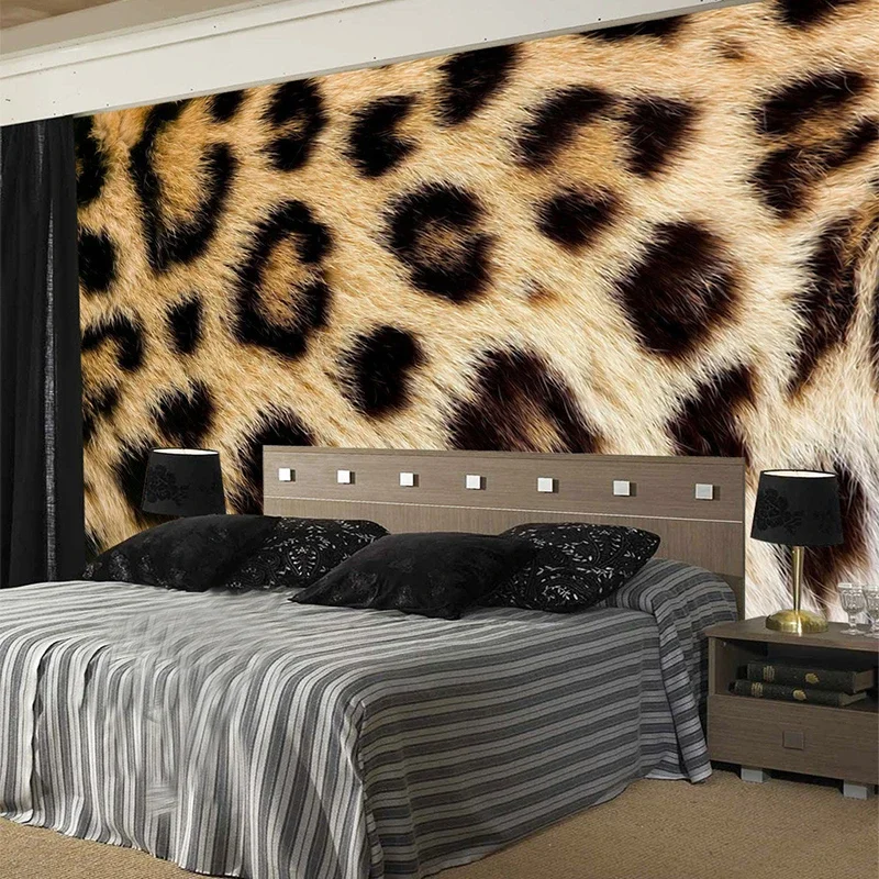 Papier peint effet pelage réaliste léopard bedroom