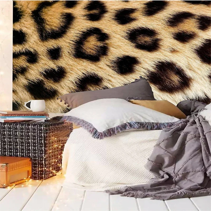 Papier peint effet pelage réaliste léopard chambre