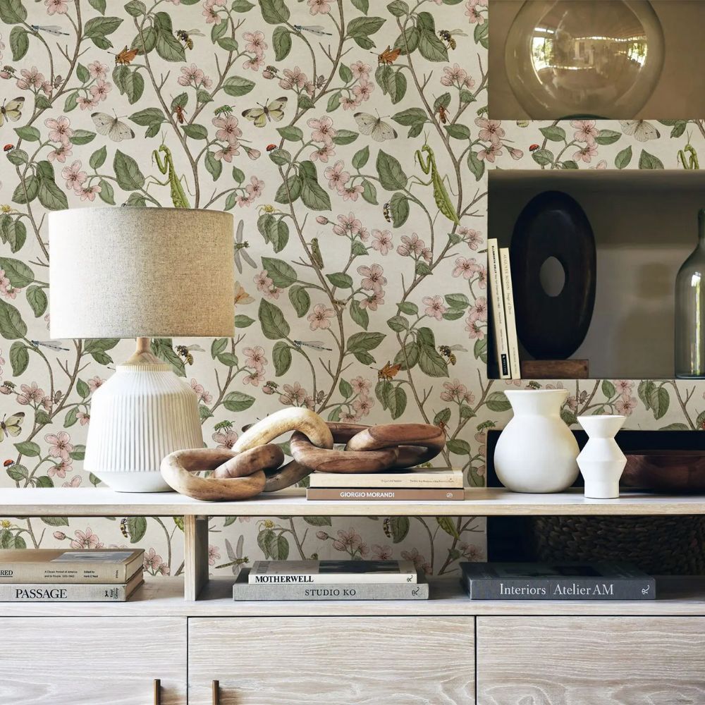 Papier peint fleur style vintage image salon