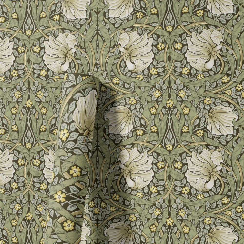 Papier peint floral vintage vert sauge Deco salon