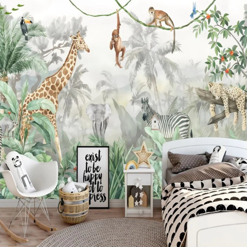 Papier peint jungle animaux