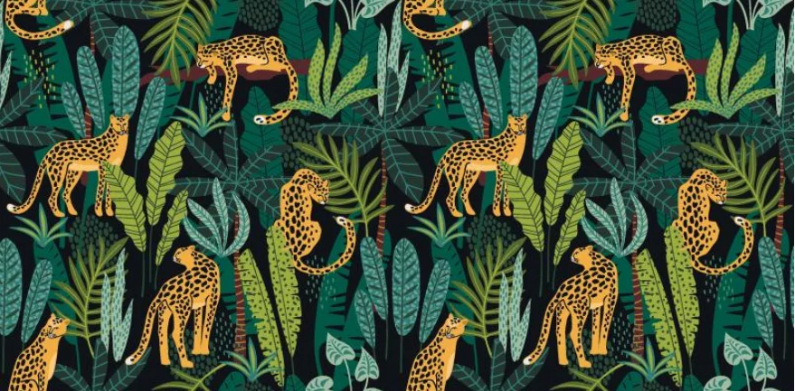 Papier peint jungle léopard