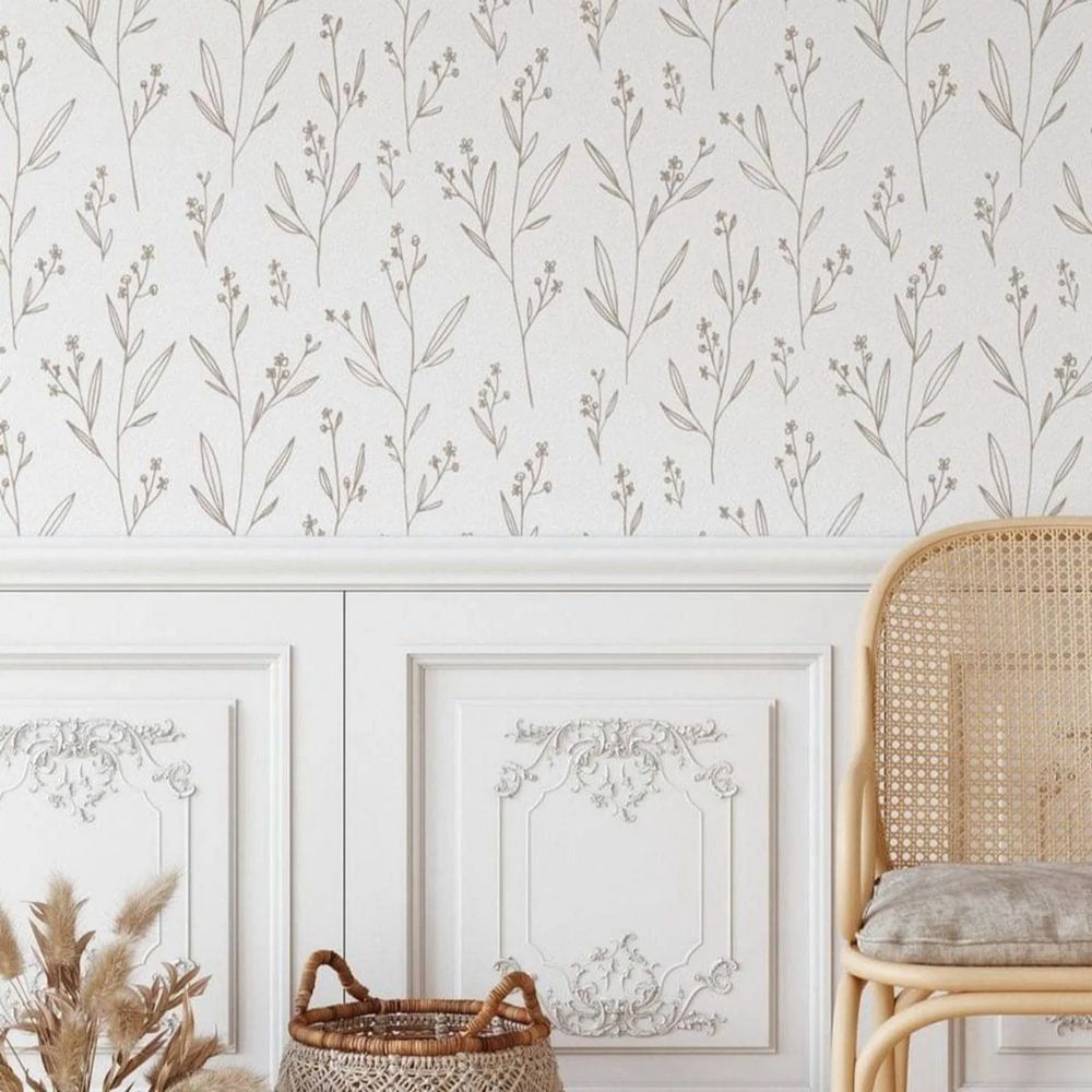 Papier peint liberty noir et blanc deco mural