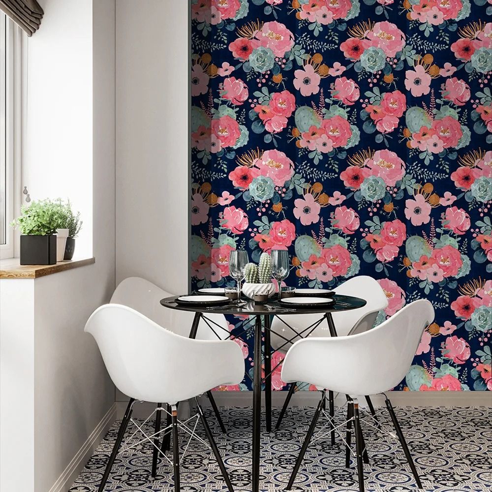 Papier peint pivoines vintage