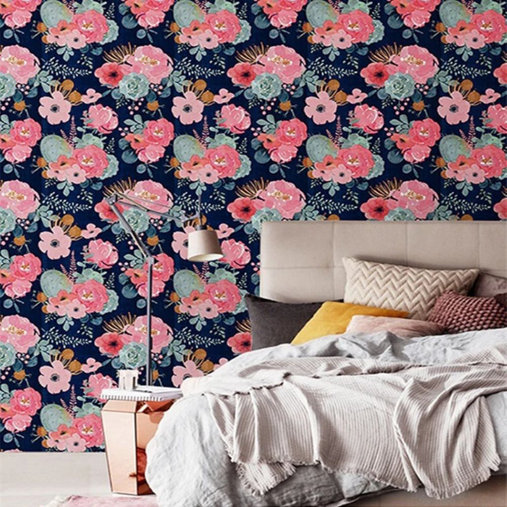 Papier peint pivoines vintage deco salon