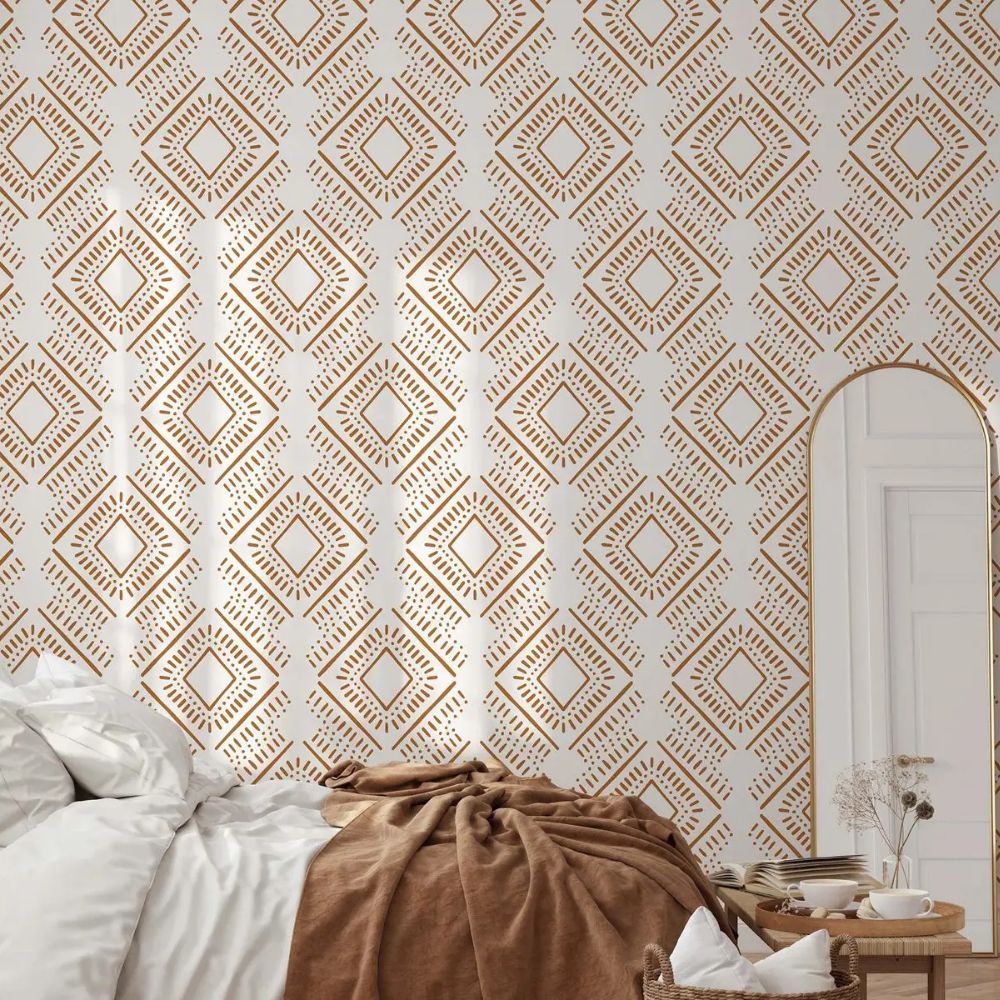 Papier peint scandinave terracotta deco murale