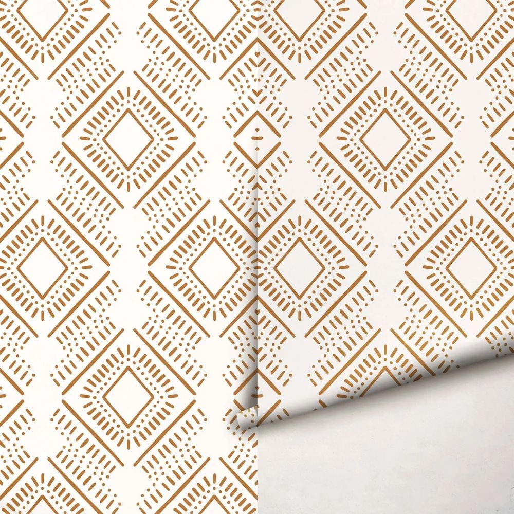 Papier peint scandinave terracotta motif