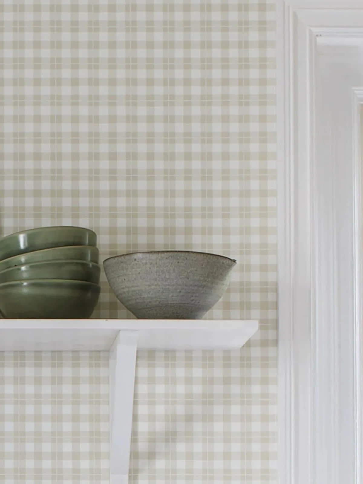 Papier peint tartan ecossais beige deco mural