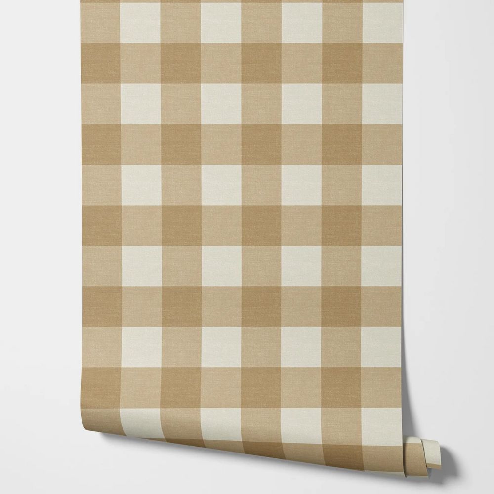 Papier peint vichy beige motif