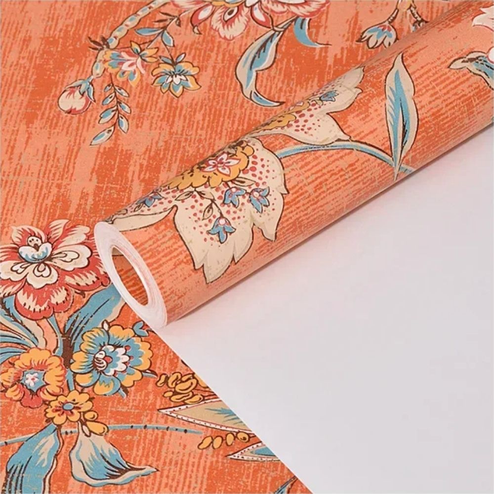 Papier peint vintage terracotta motif