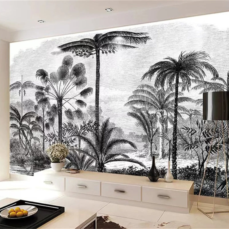 Papier Peint Savane Noir Et Blanc