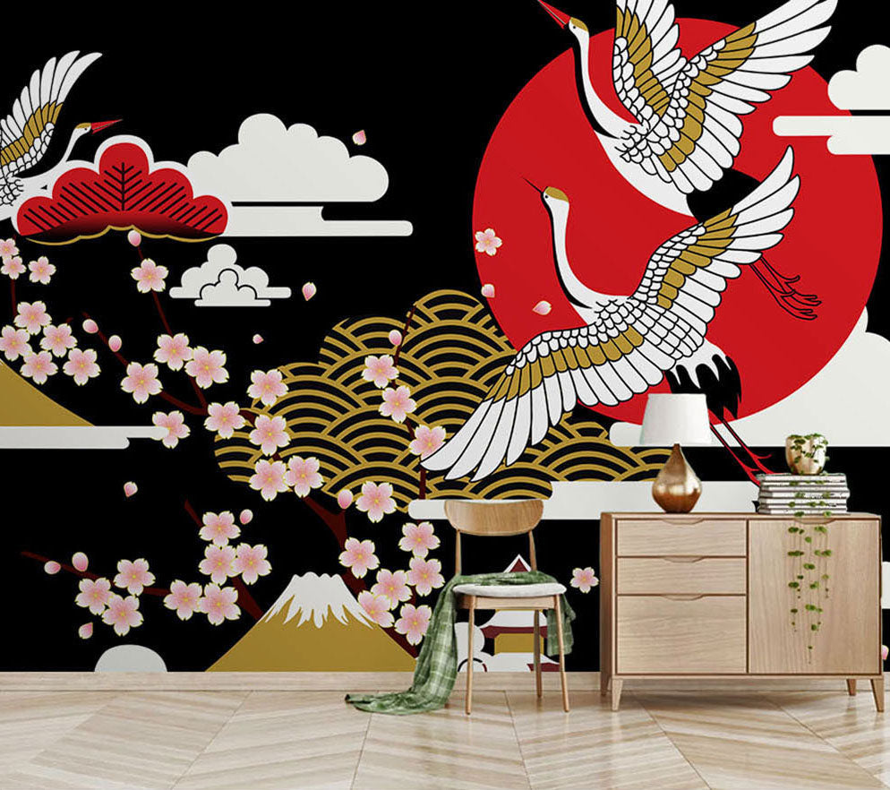 Papier Peint Oiseaux Japonais