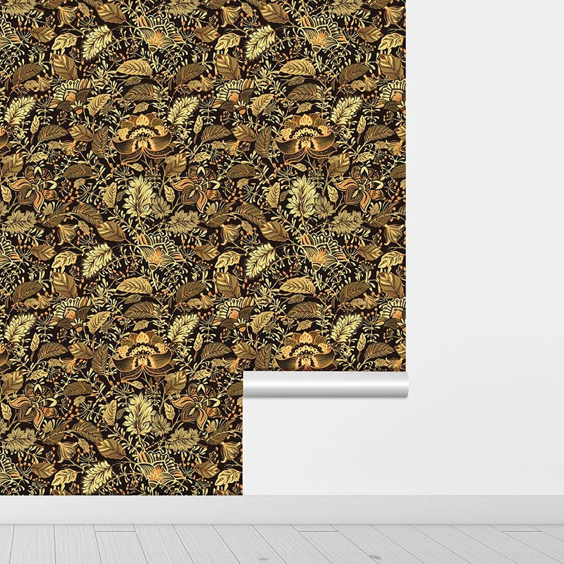 Papier Peint Feuillage Or