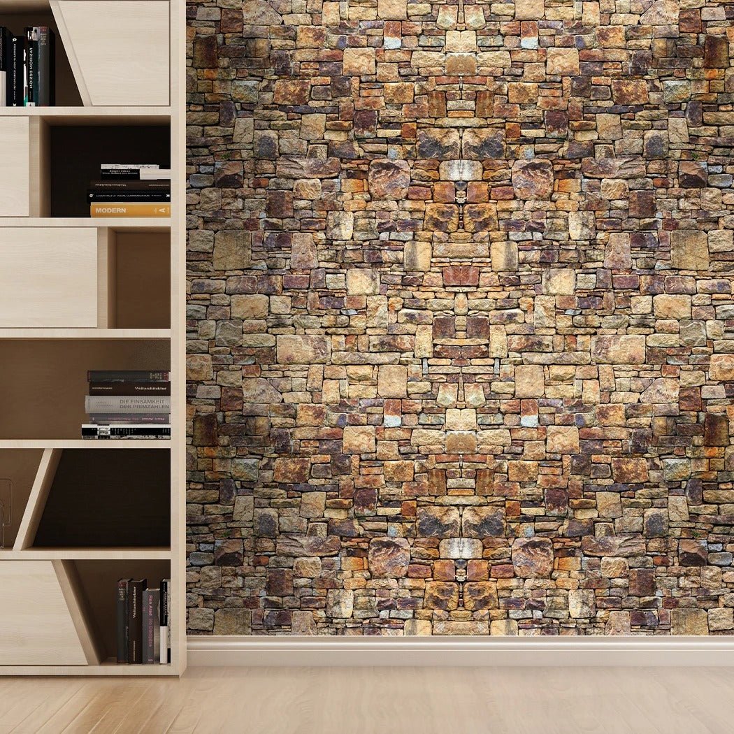 Papier peint brique marron clair
