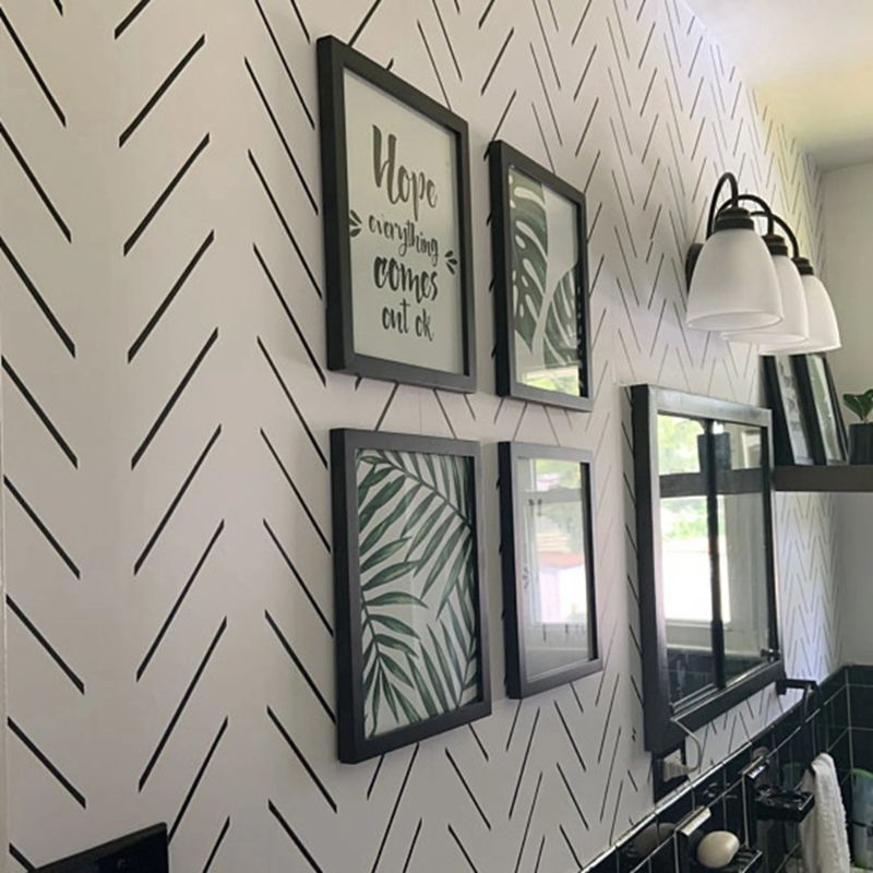 Papier peint couloir noir et blanc deco entree