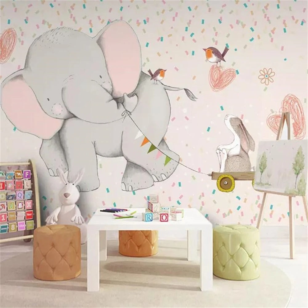 Papier Peint elephant Bebe