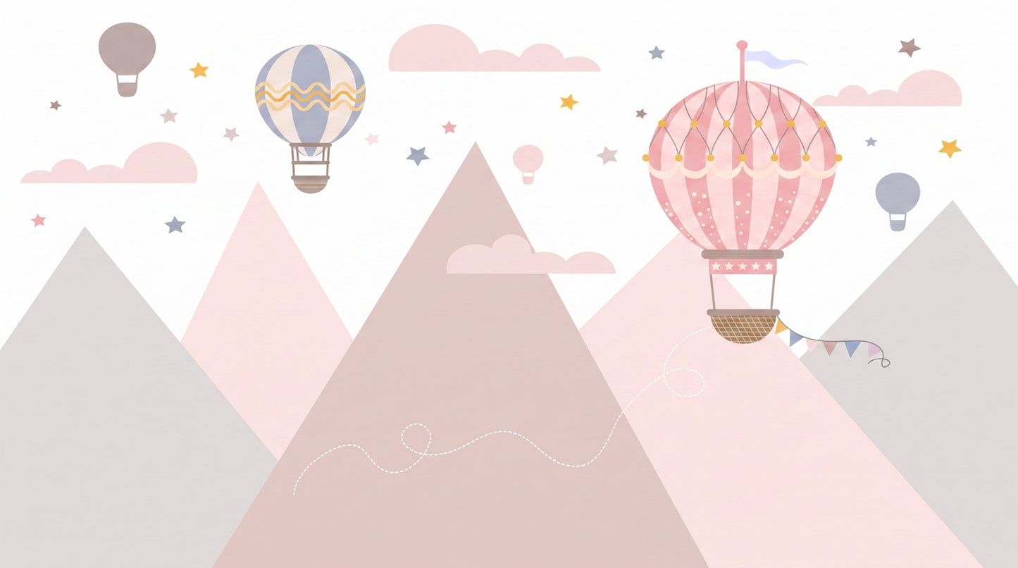 Papier peint enfant montgolfiere