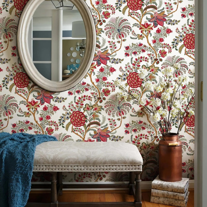 Papier peint fleurs indiennes