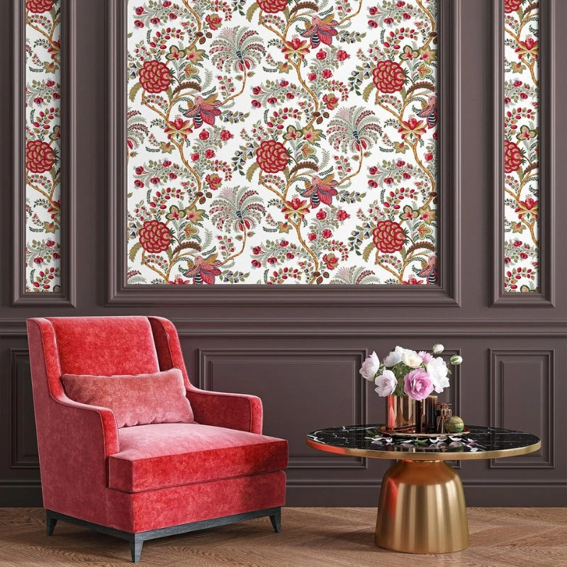 Papier peint fleurs indiennes