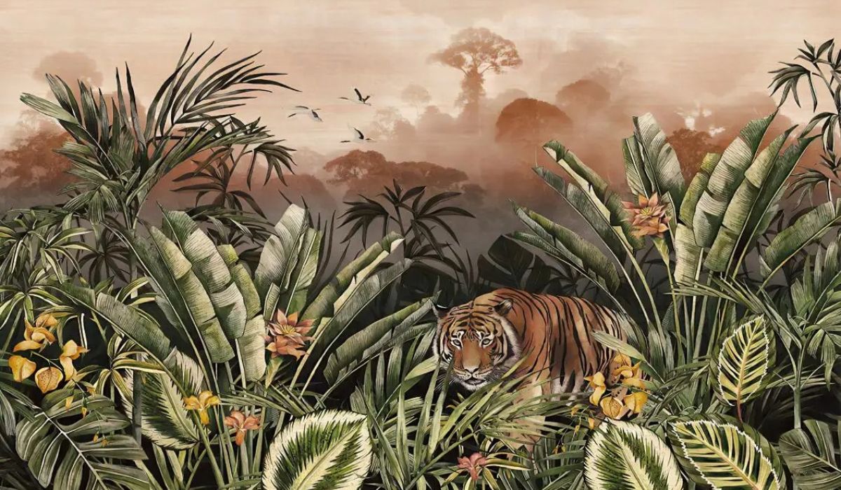Papier Peint Jungle Tigre motif panoramique