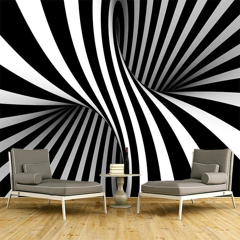 Papier peint noir et blanc 3D