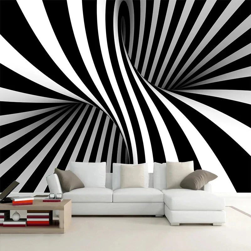 Papier peint noir et blanc 3D