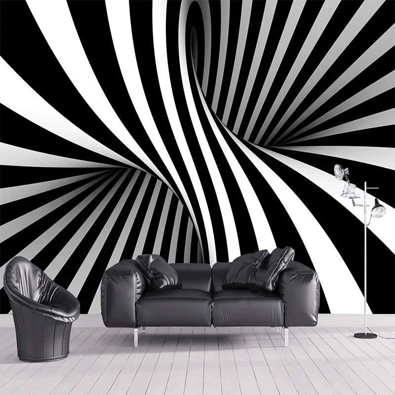Papier peint noir et blanc 3D