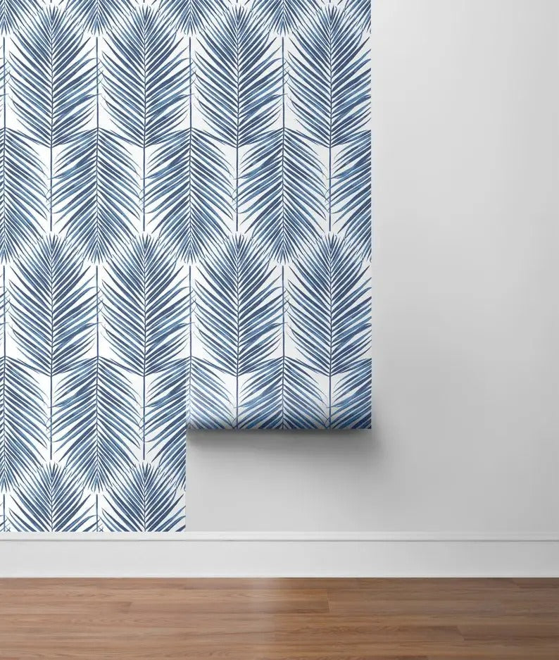 Papier Peint Palmier Bleu