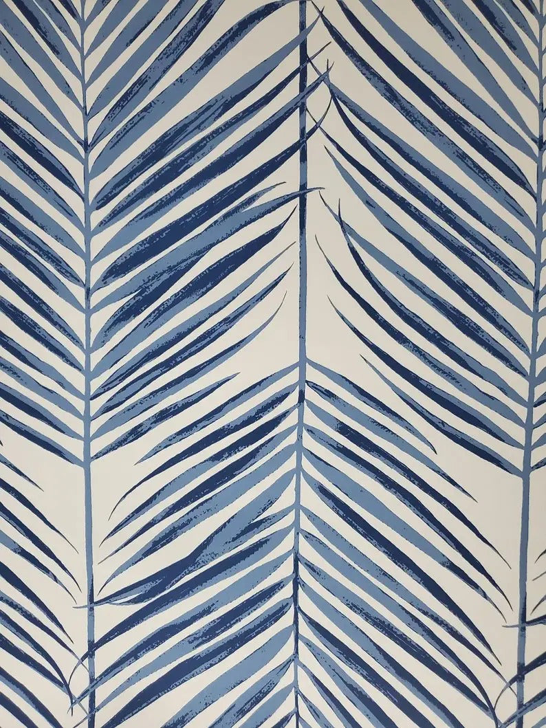 Papier Peint Palmier Bleu