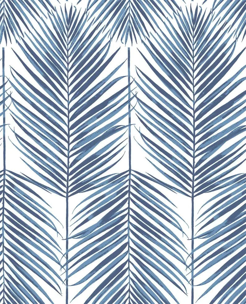 Papier Peint Palmier Bleu
