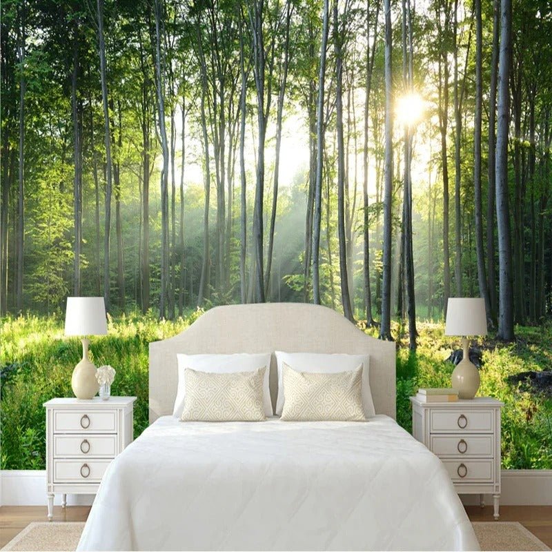 Papier peint tete de lit nature