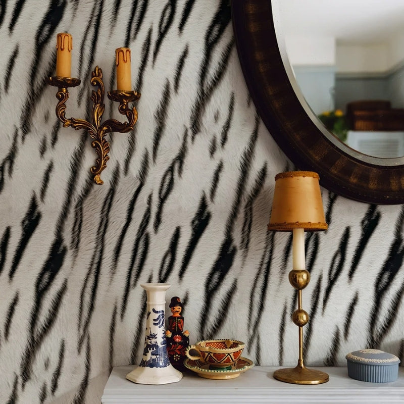 Papier peint tigre blanc et noir
