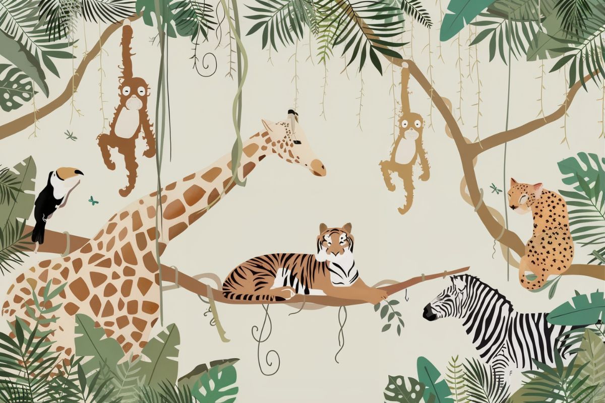 Papier Peint Vintage Savane motif panoramique tapisserie murale