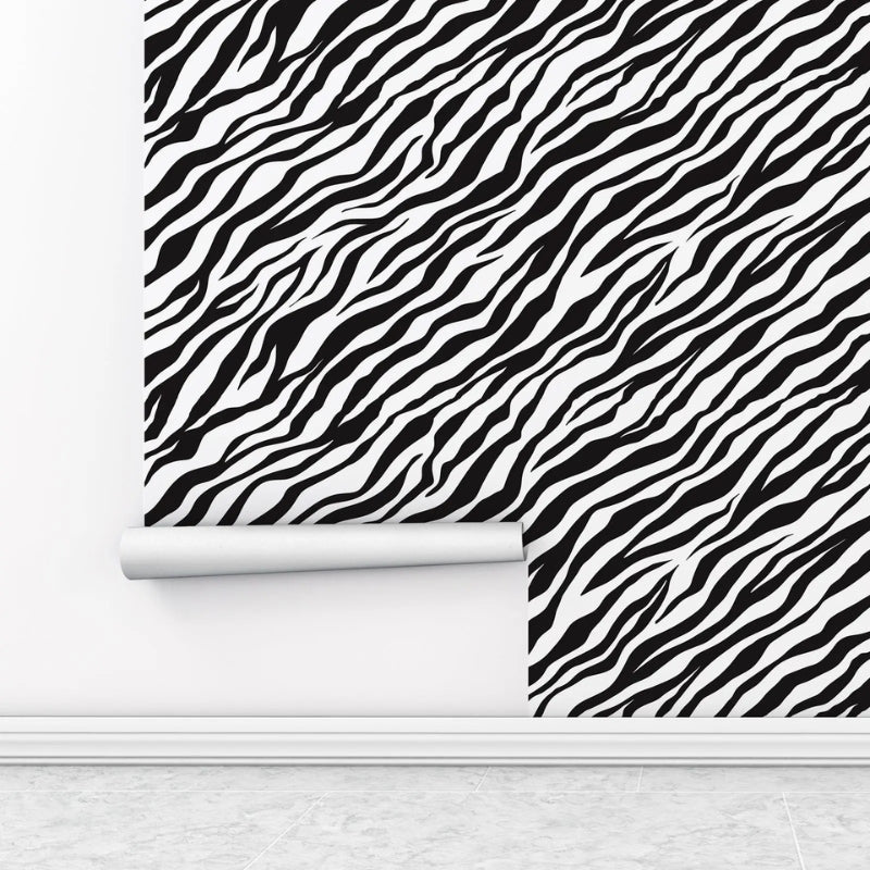 Papier peint zèbre noir et blanc