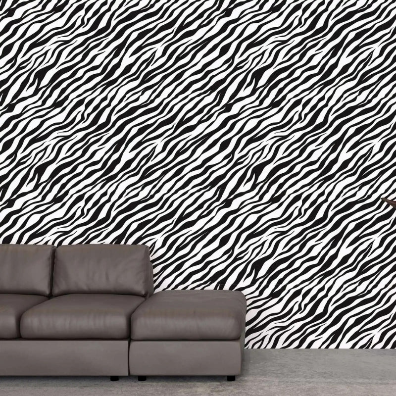 Papier peint zèbre noir et blanc
