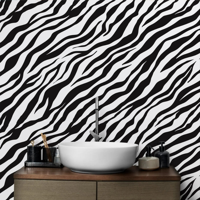 Papier peint zèbre noir et blanc
